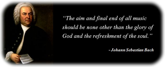 (con't from Part II)
Music is a great gift of God, but, in spite of the famous quote by J.S. Bach (photo), there are organists today who are in denial that such a thing as the music ministry even exists -- mainly because they feel, wrongly, that the title 